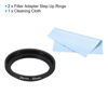 Picture of PATIKIL 28mm-30mm Metal Step Up Ring with Cleaning Cloth, 2 Pack Camera Lens Filter Adapter Ring Aluminum Filter Adapter Ring for Camera Lenses Hood, Black