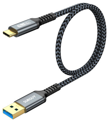 Picture of SUNGUY 10Gbps Android Auto USB C Cable, 1.5FT 3A USB 3.1 Gen 2 Fast Charge & Data Transfer USB C CarPlay Cable, Compatible with iPhone 15/15 Pro Max, Samsung T7, Galaxy S23 S22 Ultra Note 20, SSD