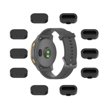 Picture of MTHGH Dust Plug for Garmin Fenix 7X/7/7S/6X/6/6S [10 Pcs], Silicone Anti Dust Cap Garmin 965/955/945/935/265/255/245/55/45, Charger Port Protector for Garmin Venu 2/Vivoactive 3/4/Instinct Dust Cover