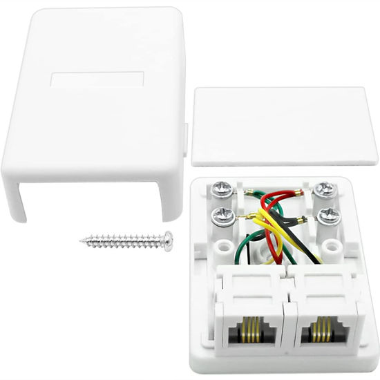 GetUSCart- NECABLES Phone Jack Surface Mount Dual Port Telephone Jack ...