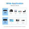 Picture of AIYEEN HDMI to VGA Adapter, 1080p HDMI Male to VGA Female Adapter with 3.5mm Audio Jack Cable Compatible with Monitor, Laptop,Computer, Projector, HDTV, Chromebook and More (Black)