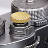 Picture of Foto&Tech Soft Shutter Release Button Compatible with Fuji X-T20 X-T10 X-T3 X-T2 X-PRO2 X-PRO1 X100F X100T X100S X30 X-E2S Sony RX1RII RX10 IV III II Lecia M10 M9 Nikon Df F3 (3PC, Gold +Ridges)