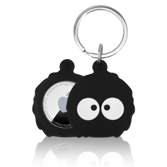 Picture of Soft Silicone Case Cover for Airtag with Key Ring, Compatible with Apple Air Tag Holder Keychain for Keys, Luggage, Pets Dog Cat Collar, Backpack, Anti-Lost Protector Holder for AirTag