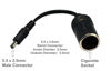 Picture of BiXPower Car Cigarette Socket to 5.5 x 2.5mm or 5.5 x 2.1mm Male Barrel Connector Adapter
