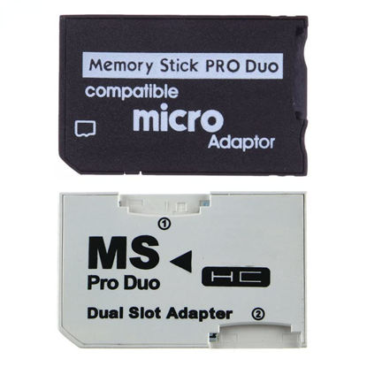 Picture of Single Dual Memory Card Adapter Micro SD Card to Memory Stick MS Pro Duo for PSP 1000 2000 3000 Card Slot Adapter (Black Single Slot)