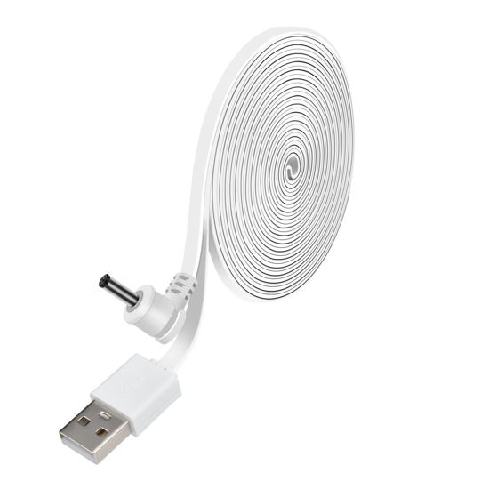 Picture of PowGrow Power Charge Cable Compatible with Stick Up Cam Battery and Spotlight Cam Battery, 10ft Charge Cord to Power Security Camera Continuously, White