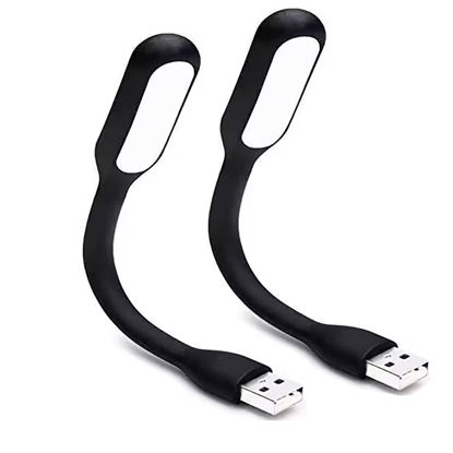 Picture of Soseelnee Mini Flexible Light, Portable USB Led Reading Night Lamp for PC Laptop Computer Notebook Power Bank - 2 Pack (Black)