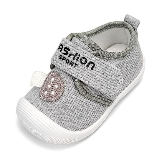Picture of BEGIMU Baby Squeaky Shoes Toddler Boy Girl Sneakers Anti-Slip First-Walkers Lightweight Little Kid Trainers for Walking Running (A-Grey, 12-18 Months Toddler), JY001 - Size: 12-18 Months Toddler