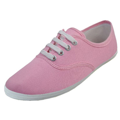Picture of Shoes 18 Womens Canvas Shoes Lace up Sneakers 18 Colors Available 324 Baby Pink 8 - Size: 8