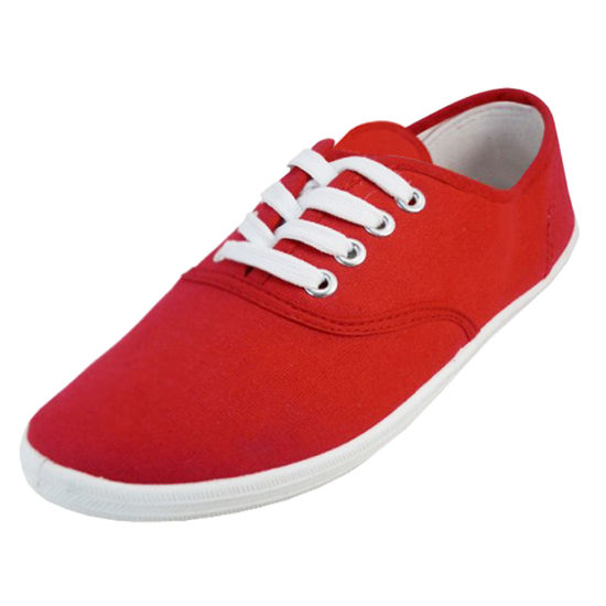 Picture of Shoes 18 Womens Canvas Shoes Lace up Sneakers 18 Colors Available 324 Red 9 - Size: 9