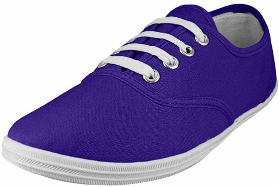 Picture of Easy USA Womens Lace Up Canvas Plimsol Sneakers Shoes (9 B(M) US, Parachute Purple) - Size: 9 B(M) US