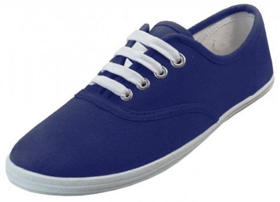 Picture of Easy USA - Womens Canvas Lace Up Shoe with Padded Insole, 5, Navy - Size: 5