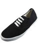 Picture of Easy USA - Womens Canvas Lace Up Shoe with Padded Insole, Black, White 37301-8.5B(M) US - Size: 8.5