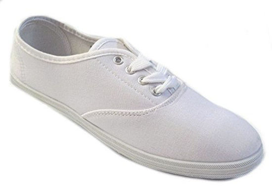 Picture of Shoes 18 Womens Canvas Shoes Lace up Sneakers 18 Colors Available (8.5 B(M) US, White 324) - Size: 8.5