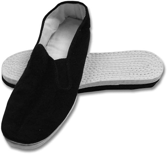 Picture of Shoes8teen Men's Martial Art Kung Fu Tai Chi Rubber Sole Canvas Shoes (Black Cotton, 6 - Size: 6