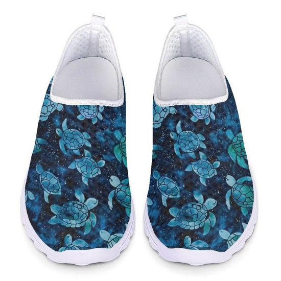 Picture of Ystardream Turtle Running Shoes for Women Stylish Hiking Sneakers Women Lightweight Womens Slip On Water Shoes Quick Dry Wear-Resistant Soccer Shoes Summer Beach Shoes - Size: 8