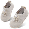 Picture of Centipede Demon Baby Boys Girls Shoes Toddler First Walking Shoes Slip on Crib Shoes Breathable Sock Shoes Lightweight Soft Sneakers 5-5.5 Toddler Beige - Size: 5-5.5 Toddler