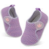 Picture of FEETCITY Toddler Shoes Boys Girls Walking Shoes Kids Sneakers Casual Shoes Lightweight Breathable Strap Athletic Running Shoes Purple - Size: 5.5-6.5 Toddler