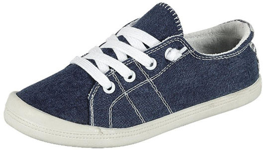 Picture of Forever Link Womens Classic Slip-On Comfort Fashion Sneaker (5.5, Blue) - Size: 5.5