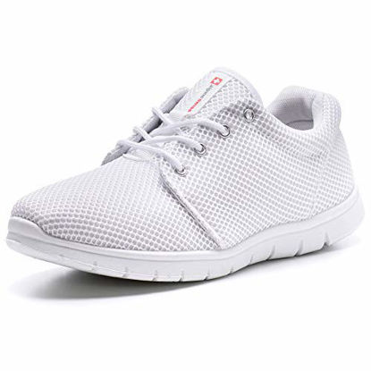 Picture of Alpine Swiss Kilian Fashion Sneakers Lightweight Trainers Lace Up Casual Shoes, 10 D(M) US, White - Size: 10
