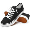 Picture of Women Canvas Sneaker Slip On Non Slip Casual Shoes Lace Up Canvas Low Top White Shoes Loafers for Women Fashion Black Sneaker（Black,US11） - Size: 11