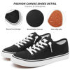 Picture of Women Canvas Sneaker Slip On Non Slip Casual Shoes Lace Up Canvas Low Top White Shoes Loafers for Women Fashion Black Sneaker（Black,US11） - Size: 11