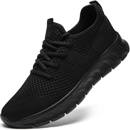 Picture of GDEKLO Running Shoes for Women Sneakers Tennis Non Slip Walking Gym Black Workout Athletic Comfortable Size 7.5 Fashion Sport Casual Shoe - Size: 7.5