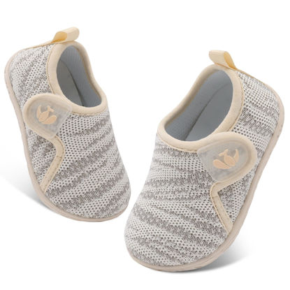 Picture of FEETCITY Baby First Walking Shoes Boys Girls Canvas Shoes Anti-Slip Star Sneaker Crib Shoes - Size: 2-2.5 years Toddler