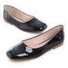 Picture of SAILING LU Women's Flats Shoes Black Comfortable Memory Foam Square-Toe Slip On Casual Ballet Flats Solid Patent Leather Dress Shoes Size 7.5 - Size: 7.5