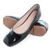 Picture of SAILING LU Women's Flats Shoes Black Comfortable Memory Foam Square-Toe Slip On Casual Ballet Flats Solid Patent Leather Dress Shoes Size 7.5 - Size: 7.5