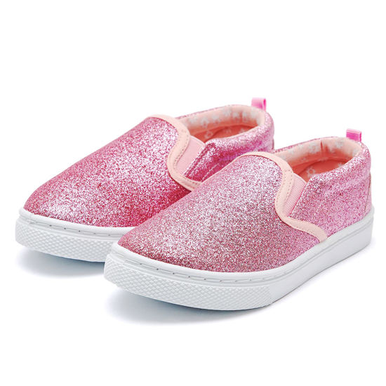 Picture of K KomForme Toddler Girls & Boys Slip On Canvas Sneakers Moccasins Kids Tennis Shoes Size 3 A-Pink - Size: 3 Big Kid