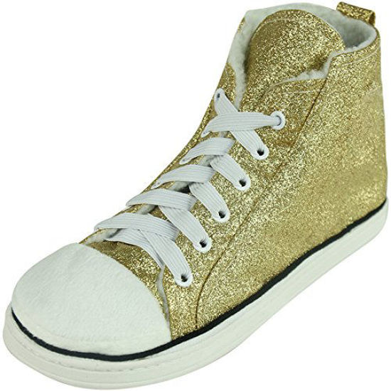 Picture of Home Slipper Womens Winter Warm Cozy Fleece High-Top Indoor Outdoor House Room Cute Fashion Sneakers Boot Slippers Shoes,Shining Yellow,US 9 - Size: 9