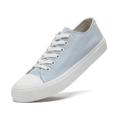 Picture of soofylia Canvas Shoes for Women Low Top Women's Fashion Sneakers Casual Tennis Shoes Classic Walking Shoes Light Blue 295 - Size: 11.5