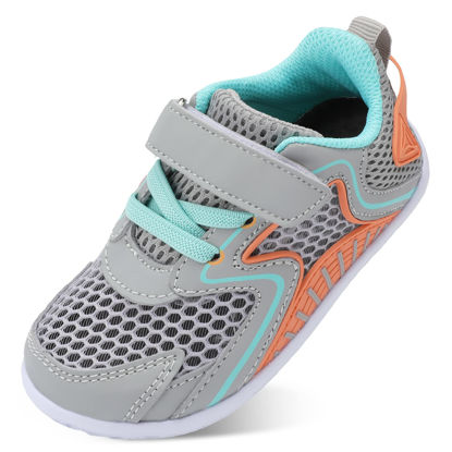 Picture of L-RUN Boys Girls Outdoor Sneakers Kids Tennis Sneakers Boys Girls Barefoot Tennis Shoes Grey M US 7 Toddler - Size: 7 Toddler