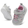 Picture of LeIsfIt Baby Boys Girls Shoes First Walking Shoes Toddler Shoes Breathable Sneakers Non-Slip Infant Shoes Crib Shoes Greypink - Size: 6-12 Months Infant