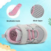 Picture of LeIsfIt Baby Boys Girls Shoes First Walking Shoes Toddler Shoes Breathable Sneakers Non-Slip Infant Shoes Crib Shoes Greypink - Size: 6-12 Months Infant
