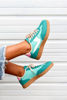 Picture of Forever Link Modern-12 Women's Low Top Lady Sneakers Lace-up Fashion Shoes (Green/Multi, US Footwear Size System, Adult, Women, Numeric, Medium, 8) - Size: 8