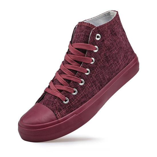 Picture of rosyclo Women's High Top Canvas Sneakers Fashion Lace-up Classic Casual Walking Shoes - Size: 5.5