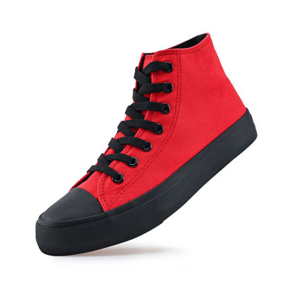 Picture of rosyclo Women's High Top Canvas Sneakers Fashion Lace-up Classic Casual Walking Shoes - Size: 6.5