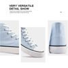 Picture of rosyclo Women's High Top Canvas Sneakers Fashion Lace-up Classic Casual Walking Shoes Azure - Size: 8.5