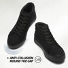 Picture of XRH Women Black Canvas High Tops Sneakers for Walking,White Non Slip Hi Top Lace up Shoes,Casual Fashion Mid Top Sneakers(Black,US8) - Size: 8