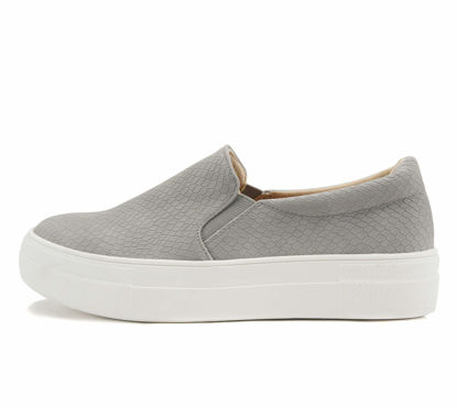 Picture of Soda Hike ~ Slip On Double Layer Foam Padded Cushion Sock Fashion Sneakers (Grey Cobra, Numeric_5_Point_5) - Size: 5.5