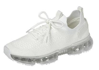 Picture of Forever Link Womens Air Cushion Fashion Sneakers Breathable Knit Comfortable Lightweight Walking Shoes, White, 7 - Size: 7