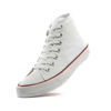 Picture of rosyclo Women's High Top Canvas Sneakers Fashion Lace-up Classic Casual Walking Shoes White - Size: 8.5