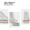 Picture of rosyclo Women's High Top Canvas Sneakers Fashion Lace-up Classic Casual Walking Shoes White - Size: 8.5