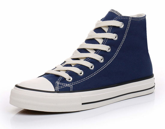 Picture of CullForYou Women's Colourful High-Top Sneakers Shoes (10 M US,Navy/White) - Size: 10