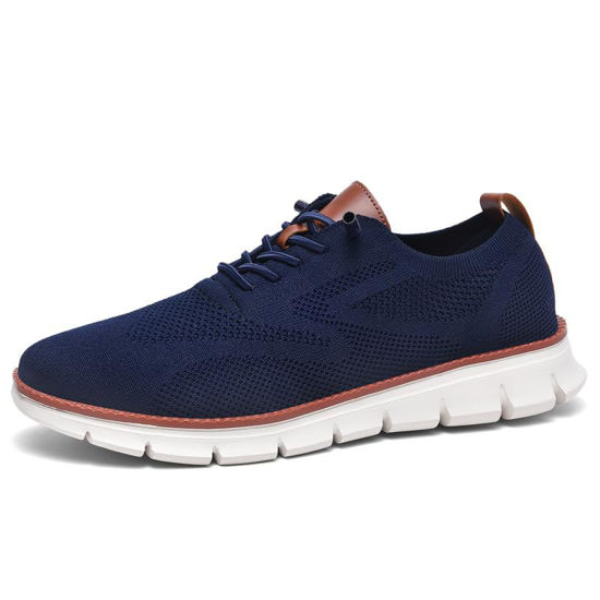 Picture of Breeze Shoes for Men Oxfords Lace-Up Lightweight Casual Walking Shoes Comfortable Dress Shoes for Men Mens wearbreeze Shoes Breeze Urban Shoes for Men Blue - Size: 8.5