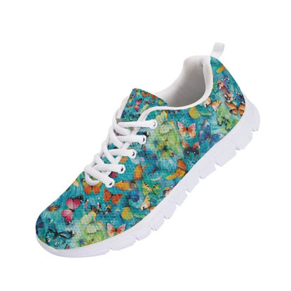 Picture of Mumeson Bling Butterfly Sport Shoes Breathable Sneakers Slip On Sport Shoes Casual Running Shoes Wear for Women - Size: 9