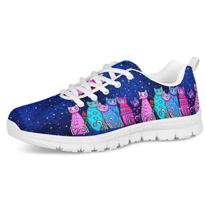 Picture of Mumeson Cat Print Women's Lightweight Low-Top Running Sneakers Sport Go Easy Walking Shoes Tennis Shoe US 6 - Size: 6