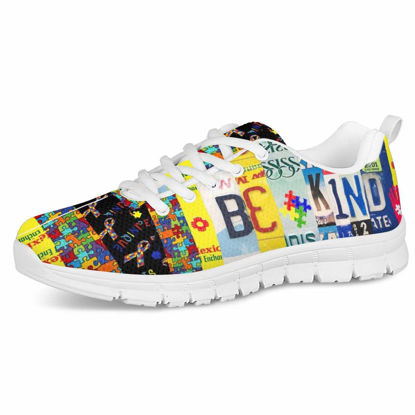 Picture of Mumeson Women Be Kind License Plate Print Trainers Lightweight Sport Sneaker Sport Running Shoes US 7 - Size: 7
